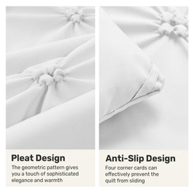 UNIKOME white comforter shows all-season warmth with lightweight down-alternative fill.