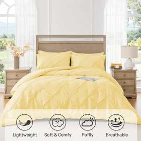 UNIKOME King Size Comforter Yellow cloud-soft microfiber fabric delivers quiet sleep.