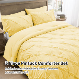 UNIKOME King Size Comforter Yellow easy-care machine washable fabric.
