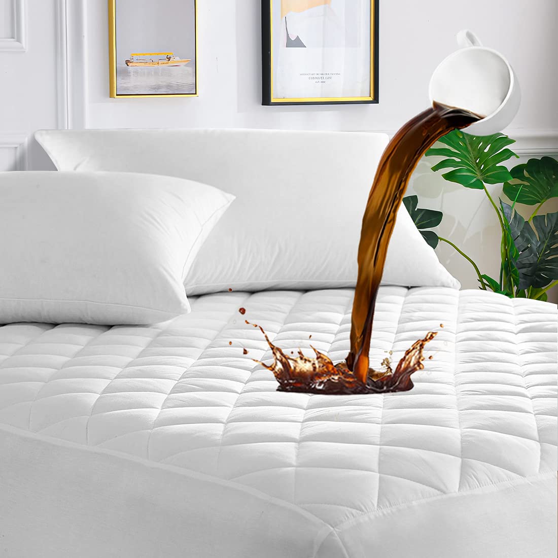 UNILIBRA cal king mattress pad waterproof shows full coverage and leak protection