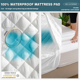 UNILIBRA deep-pocket waterproof cover secures the mattress in place