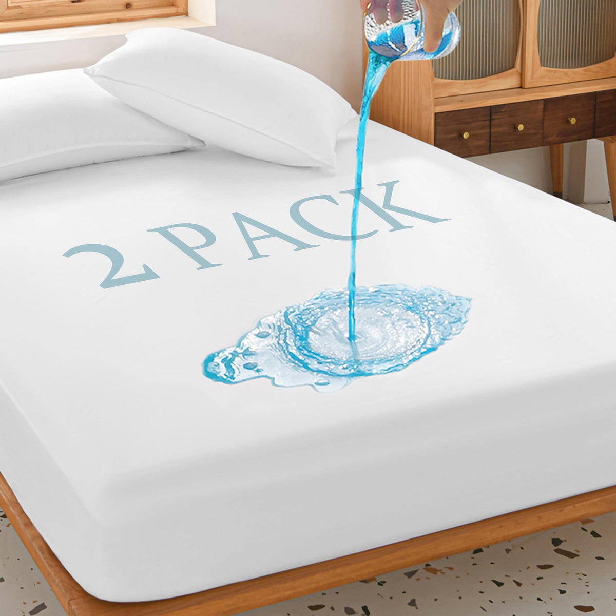 UNILIBRA twin waterproof mattress protector layer guards your bed from spills.