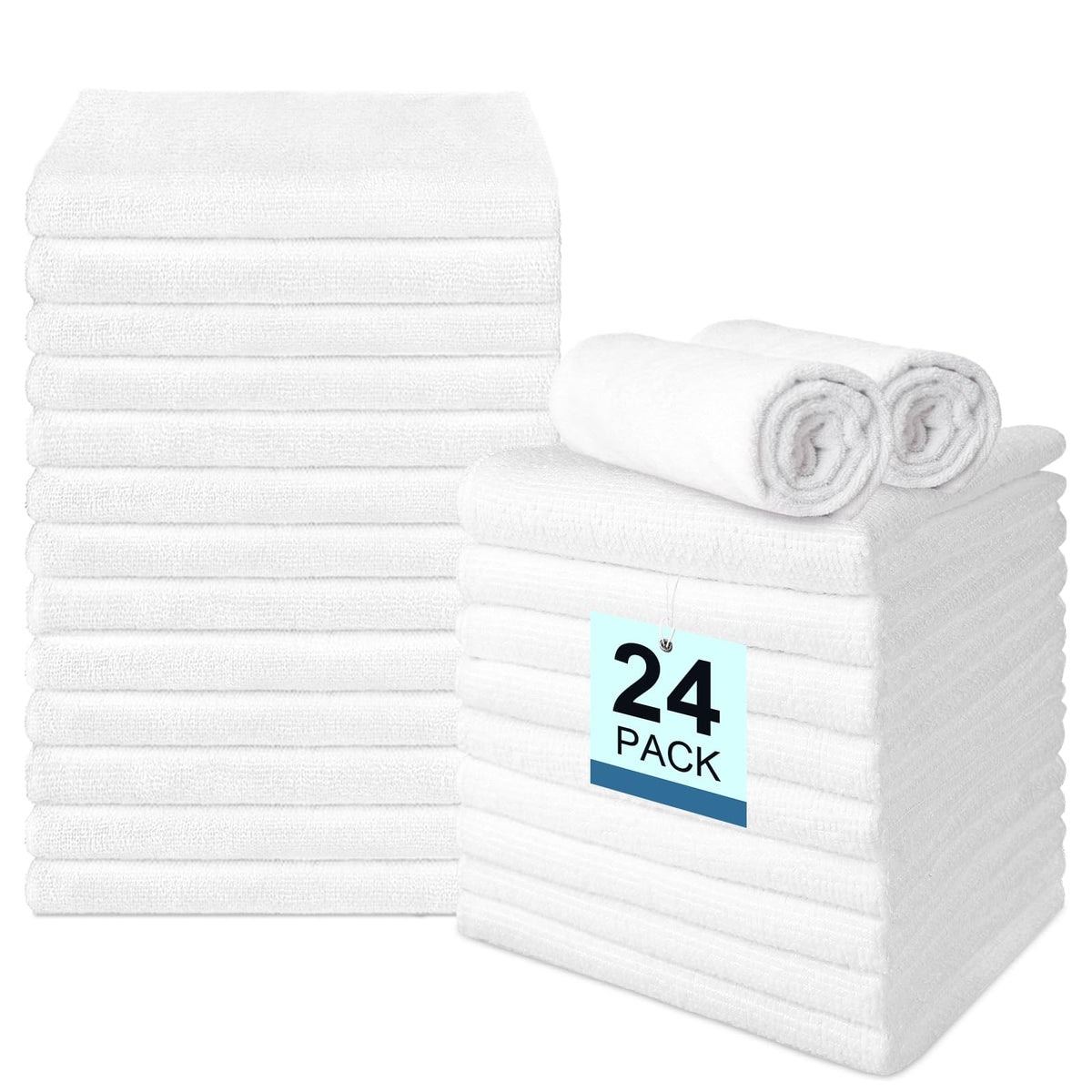 UNIMADE 24-pack hand towels set for daily bathroom use and gym prep.