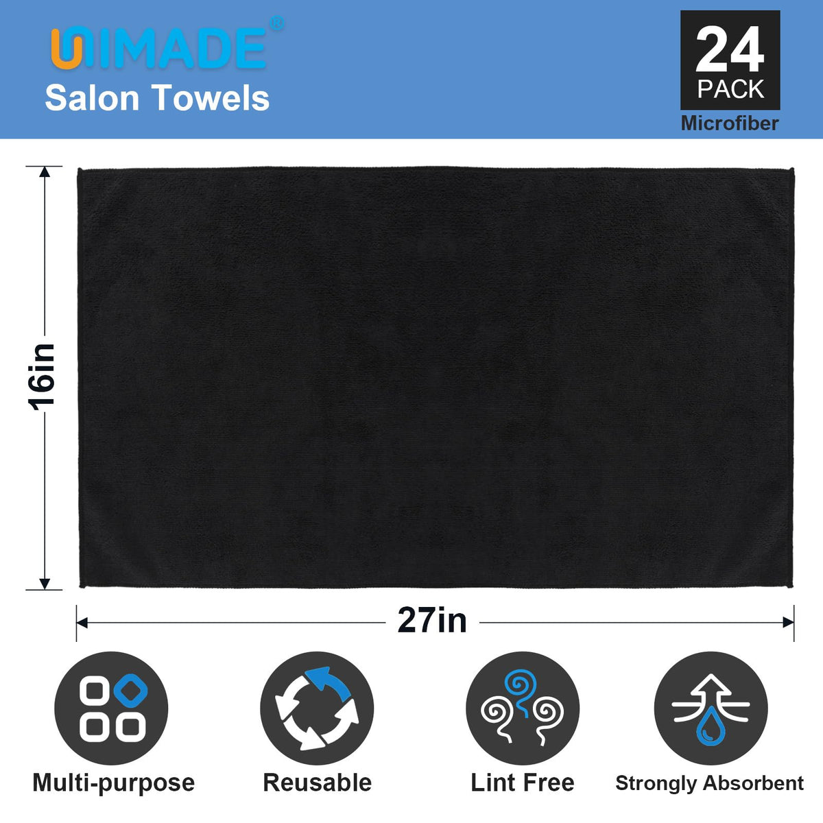 UNIMADE microfiber weave close-up highlights soft, absorbent fibers for fast drying.