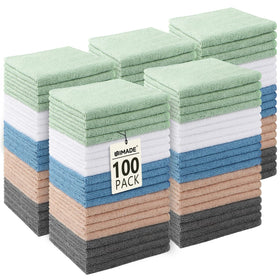 UNIMADE washcloths 100-pack pack-shot showing soft, durable microfiber for daily use