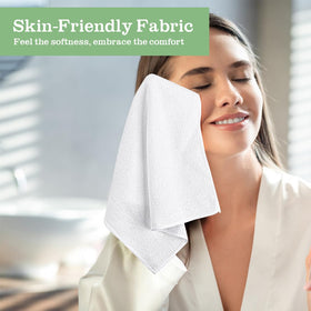 UNIMADE washcloths demonstrate high absorbency for fast moisture pickup.