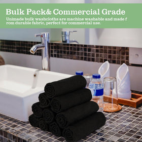 UNIMADE washcloths durable locked-edge construction maintains shape after wash.