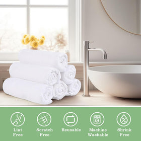 UNIMADE 12x12 washcloths shown for convenient daily face and hand use.