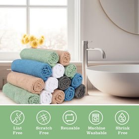 UNIMADE washcloths multi-color set in spa-like bathroom display for home bathrooms