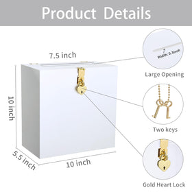 UNIQOOO Acrylic card box top slot makes guest submissions quick.
