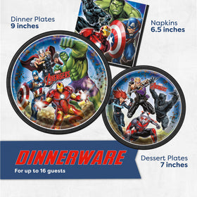 Unique Avengers 7-inch plates are ideal for snacks and desserts.