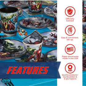 Unique Avengers character masks invite interactive play and photos.