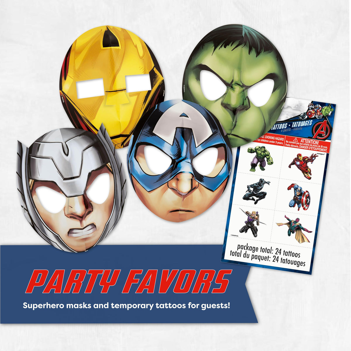 Unique Avengers napkins offer quick cleanup with absorbent paper.