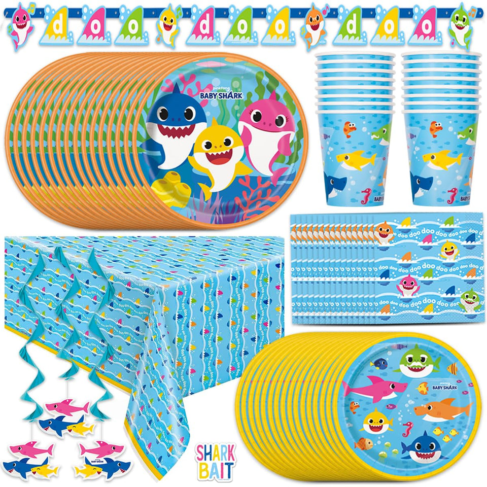Unique Baby Shark banner for a playful birthday party setup and photo-worthy decor