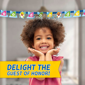 Unique Baby Shark decorations kit completes the party setup with ease.