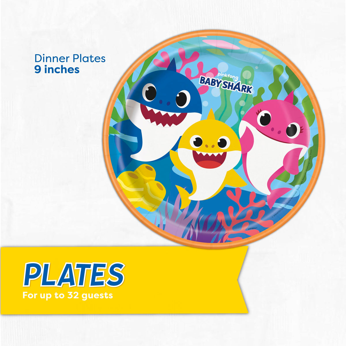 Unique Baby Shark 6.5-inch napkins for spill control and colorful tables