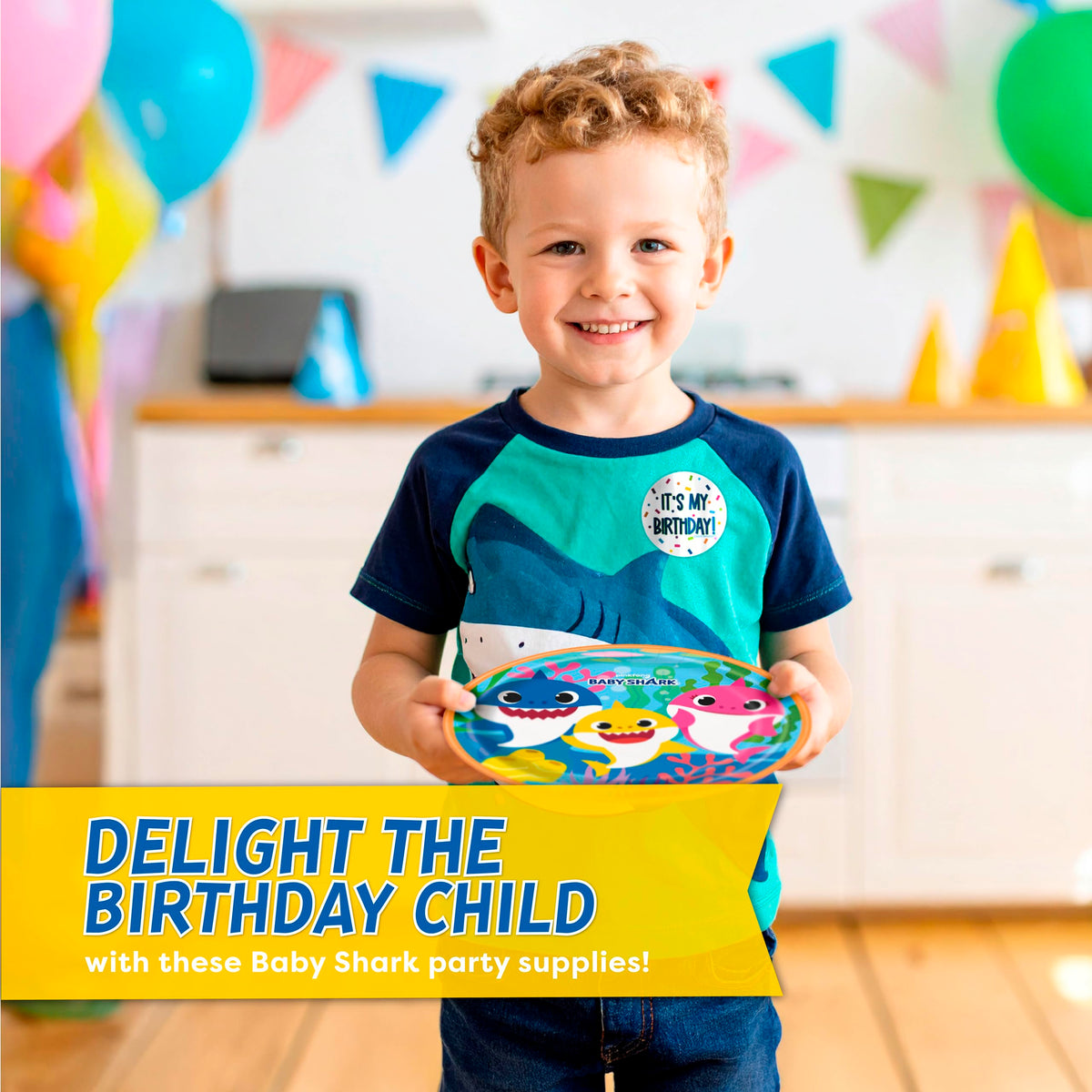 Unique Officially Licensed Baby Shark decorations convey authentic branding