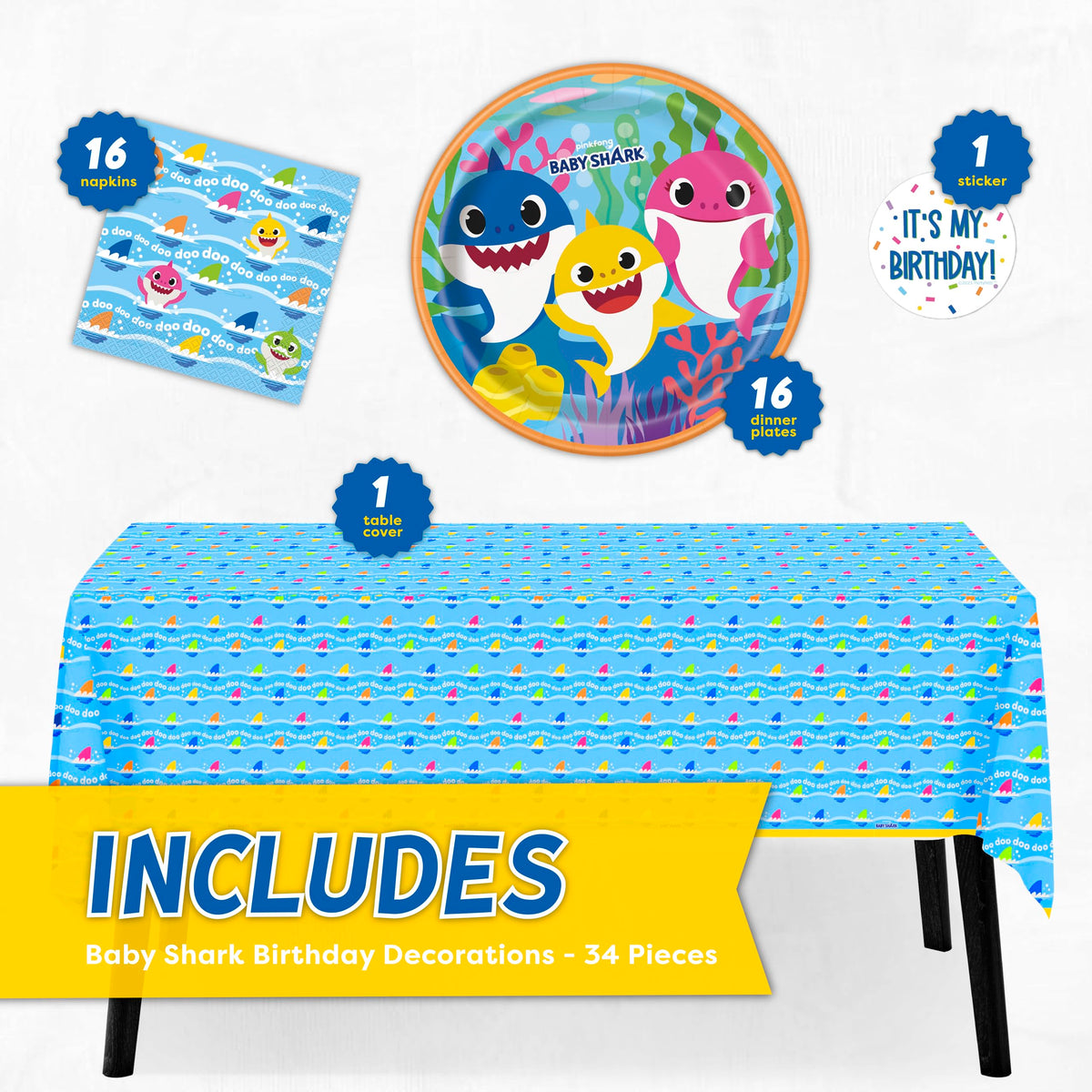 Unique Baby Shark plates 9-inch handle pizza and cake with ease