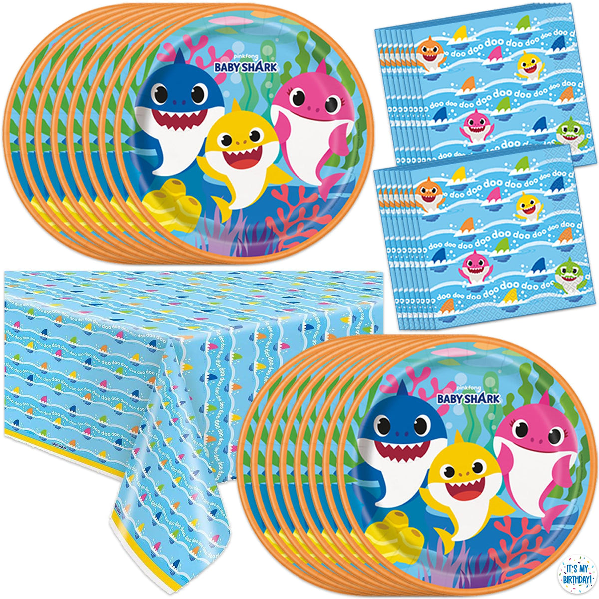 Unique Baby Shark tablecloth 54x84 protects surfaces during party time