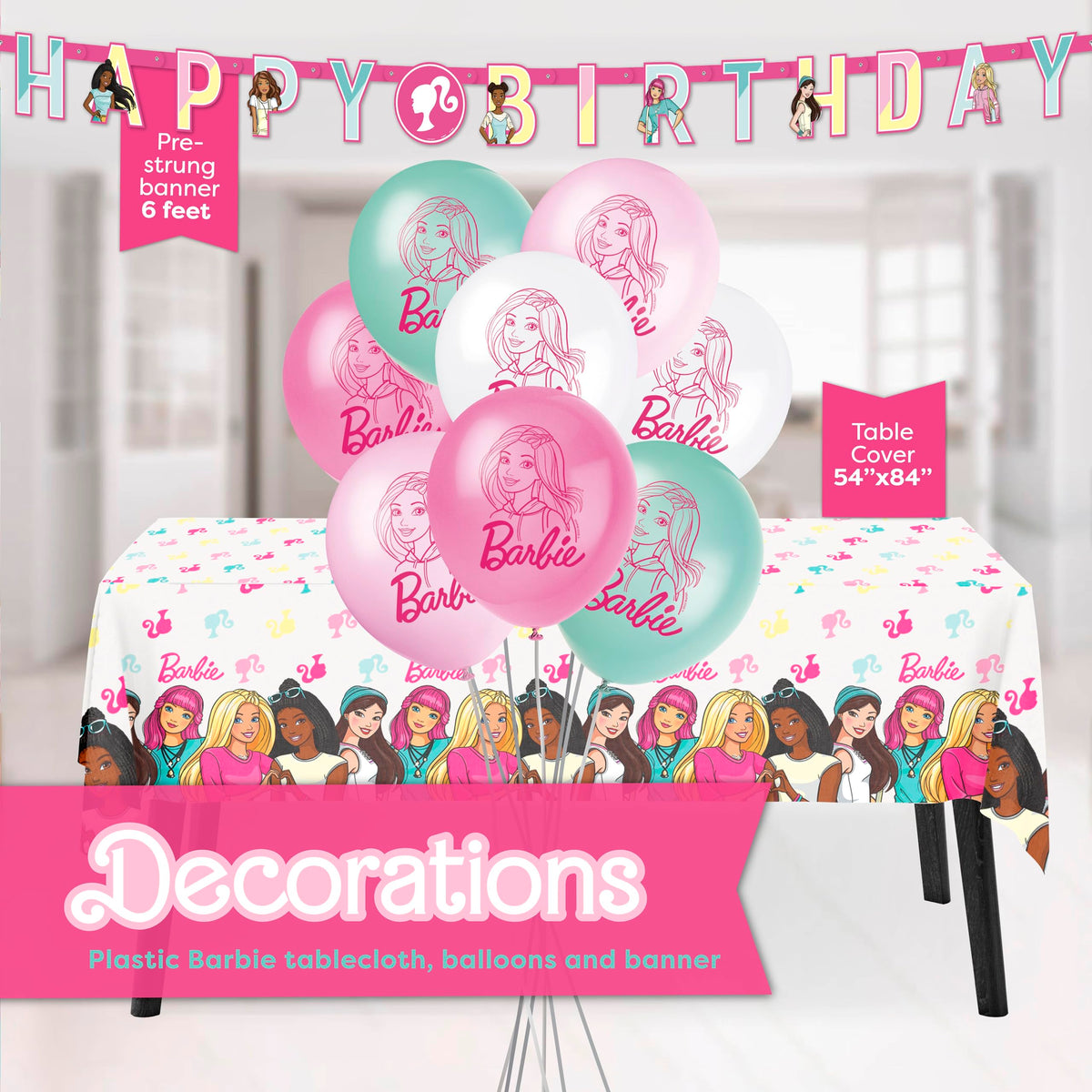 Unique Barbie tablecloth 54x84 covers the table while staying leakproof.