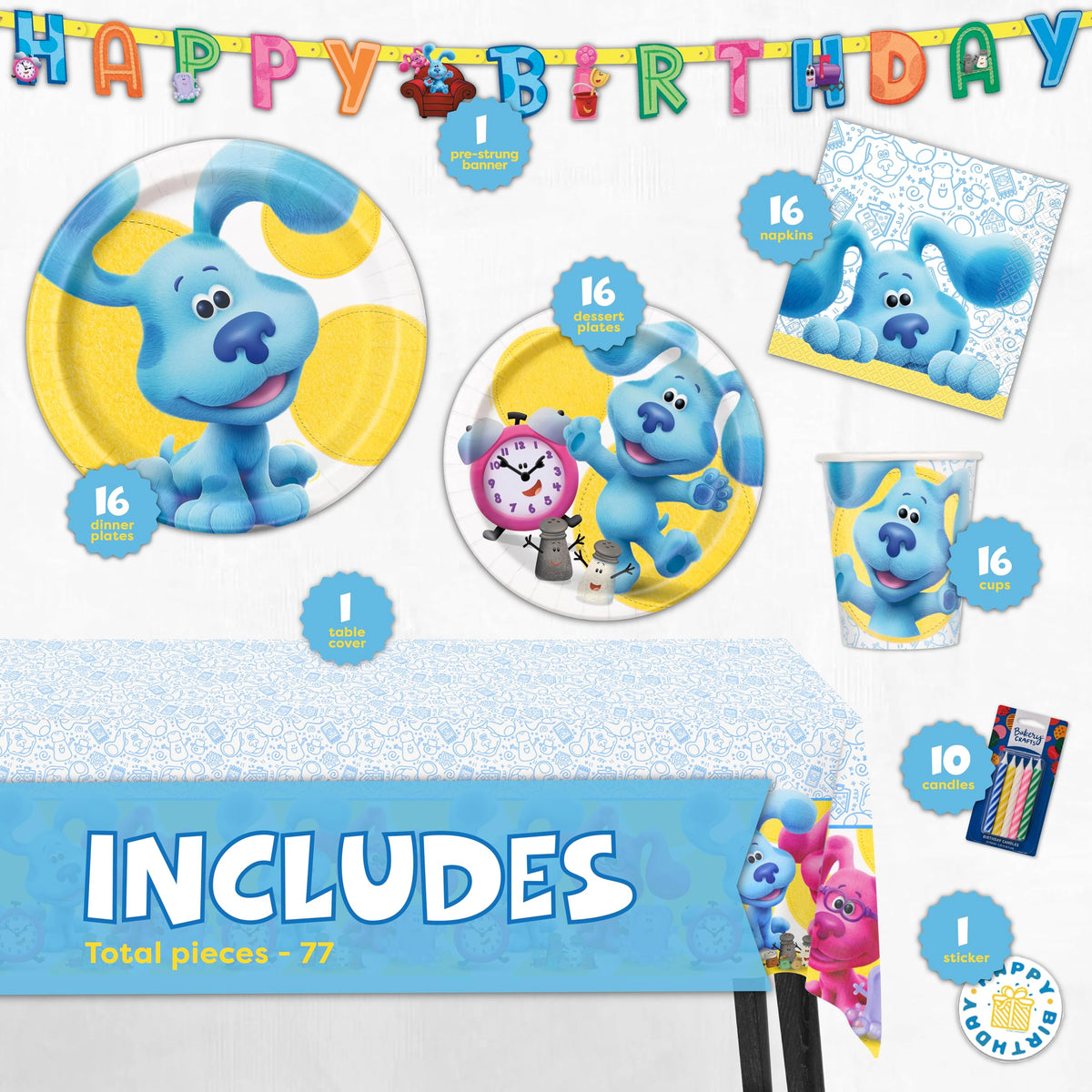 Blues Clues birthday banner creates a photo-ready backdrop for the celebration