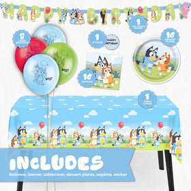 Unique Bluey balloons complete the festive look and simple decor.