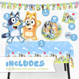 Unique Bluey Bingo balloon complements the duo for balanced decor