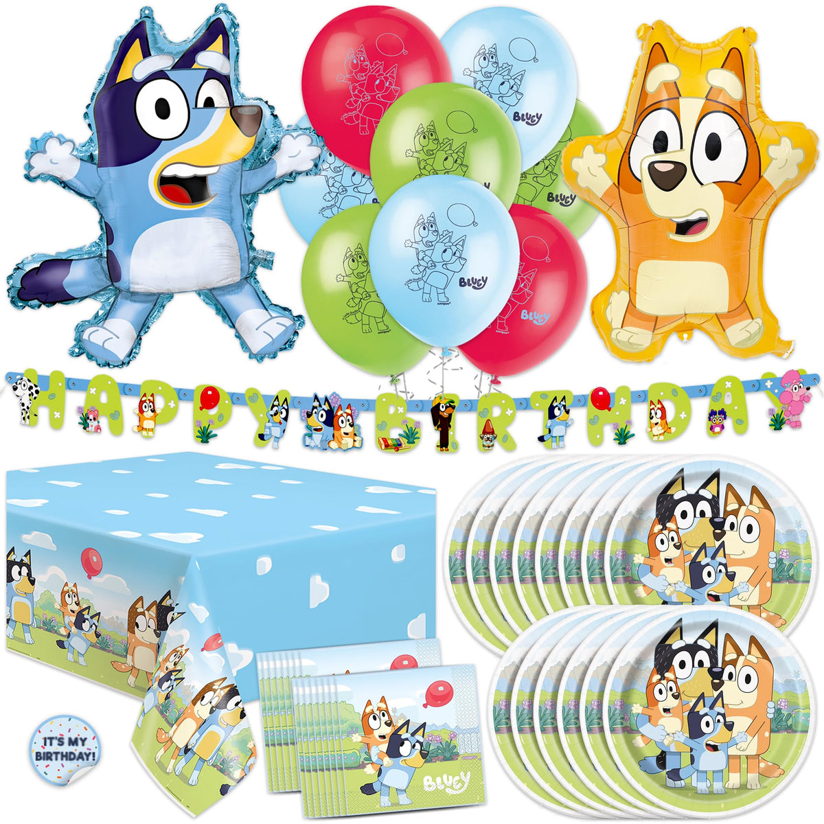 Unique Bluey birthday banner enhances party ambiance