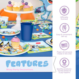 Unique Bluey candles 24-count finish the cake with a cheerful glow.