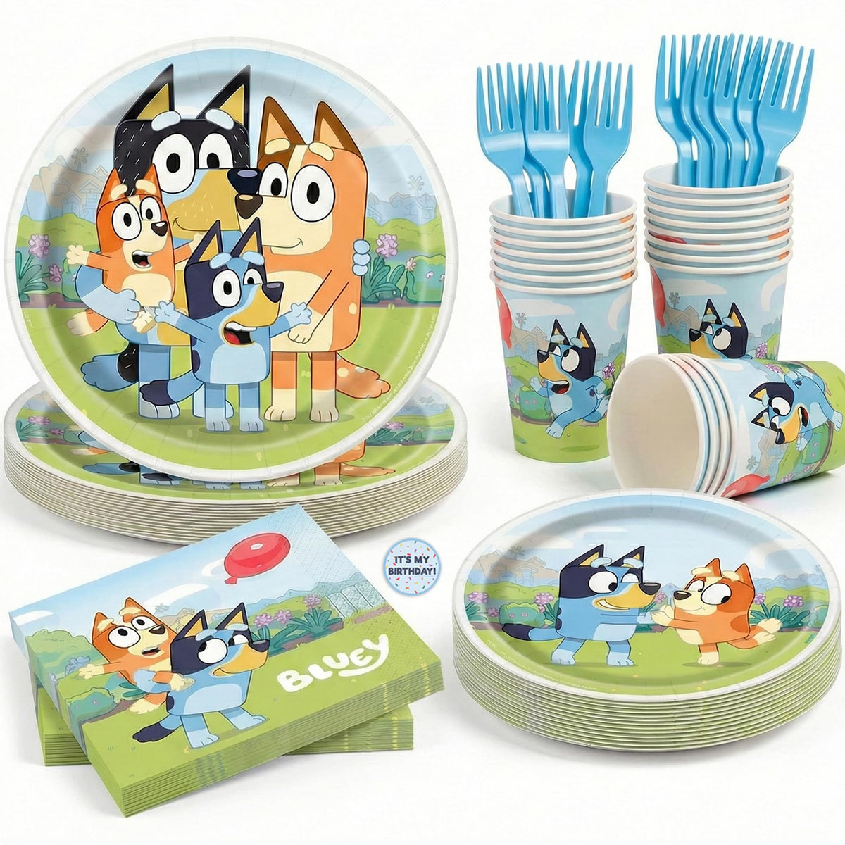 Unique Bluey dinner plates featuring cheerful art for kid-friendly meals.