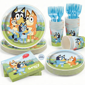 Unique Bluey dinner plates featuring cheerful art for kid-friendly meals.