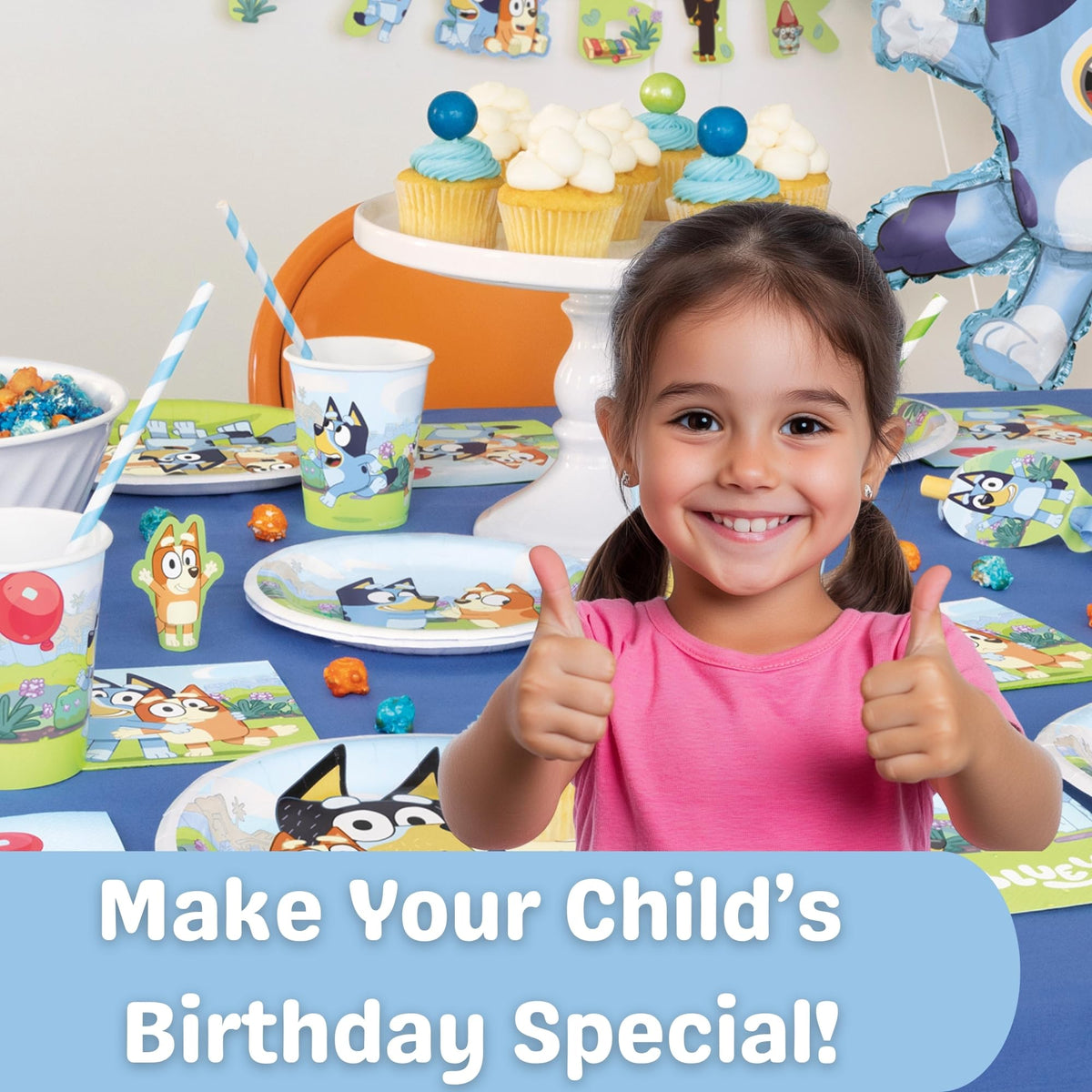 Unique Bluey Happy Birthday sticker for gift decoration.