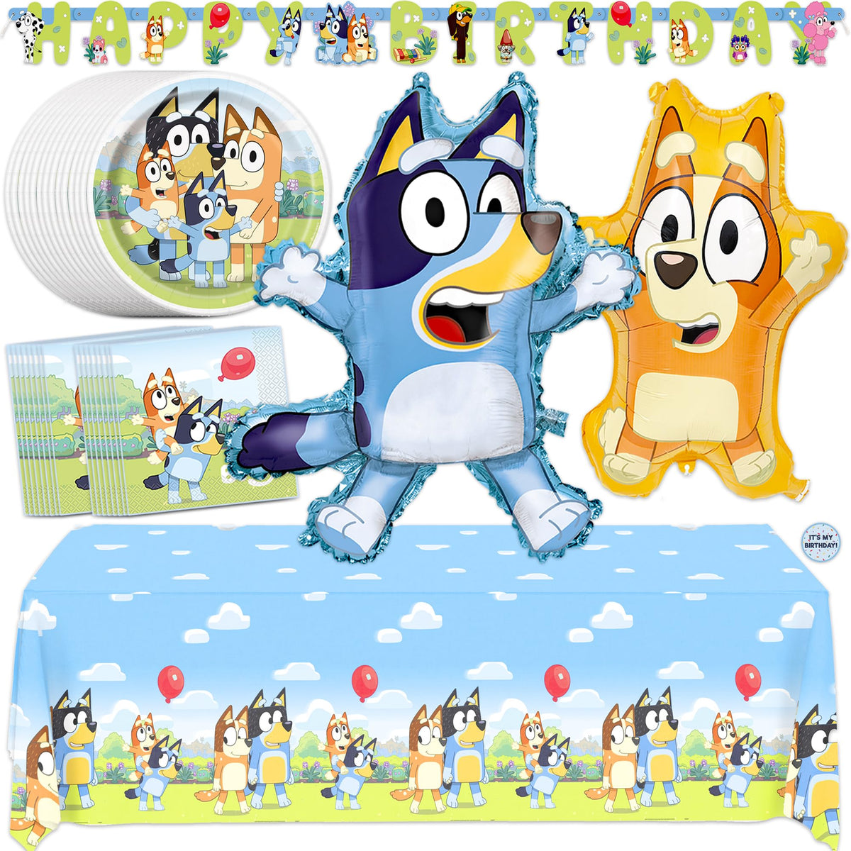 Unique Bluey large foil balloon creates an instant birthday centerpiece and festive mood