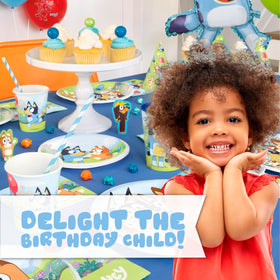 Unique Bluey party kit image showcases complete decor for easy setup.