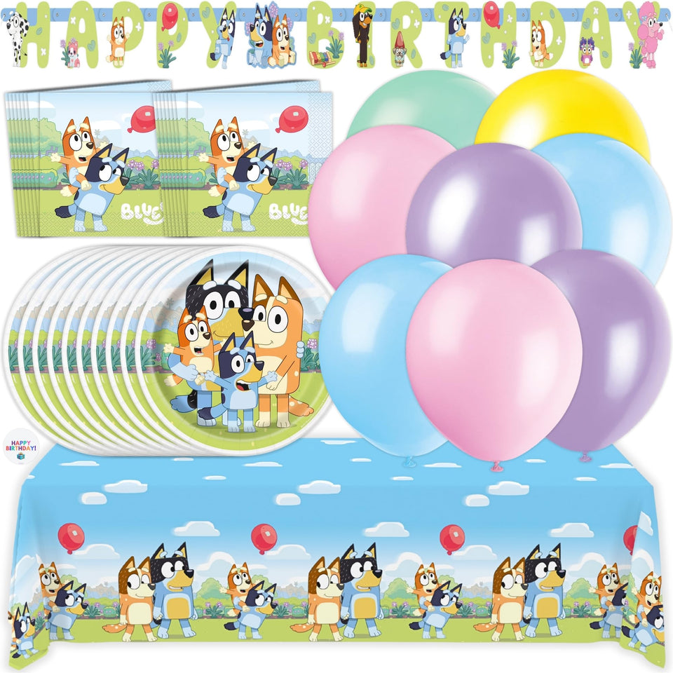 Unique Bluey birthday plates set for spill-free party moments.