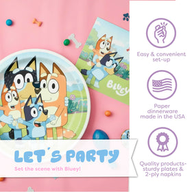 Unique Bluey plates and napkins 9in provide sturdy dining for kids