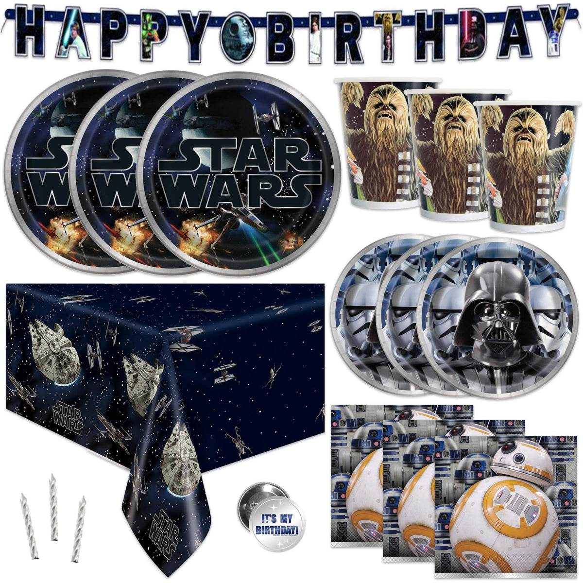 Unique Classic Star Wars banner decoration enhances party vibe for fans.