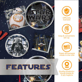 Unique Classic Star Wars cups provide easy serving for guests.