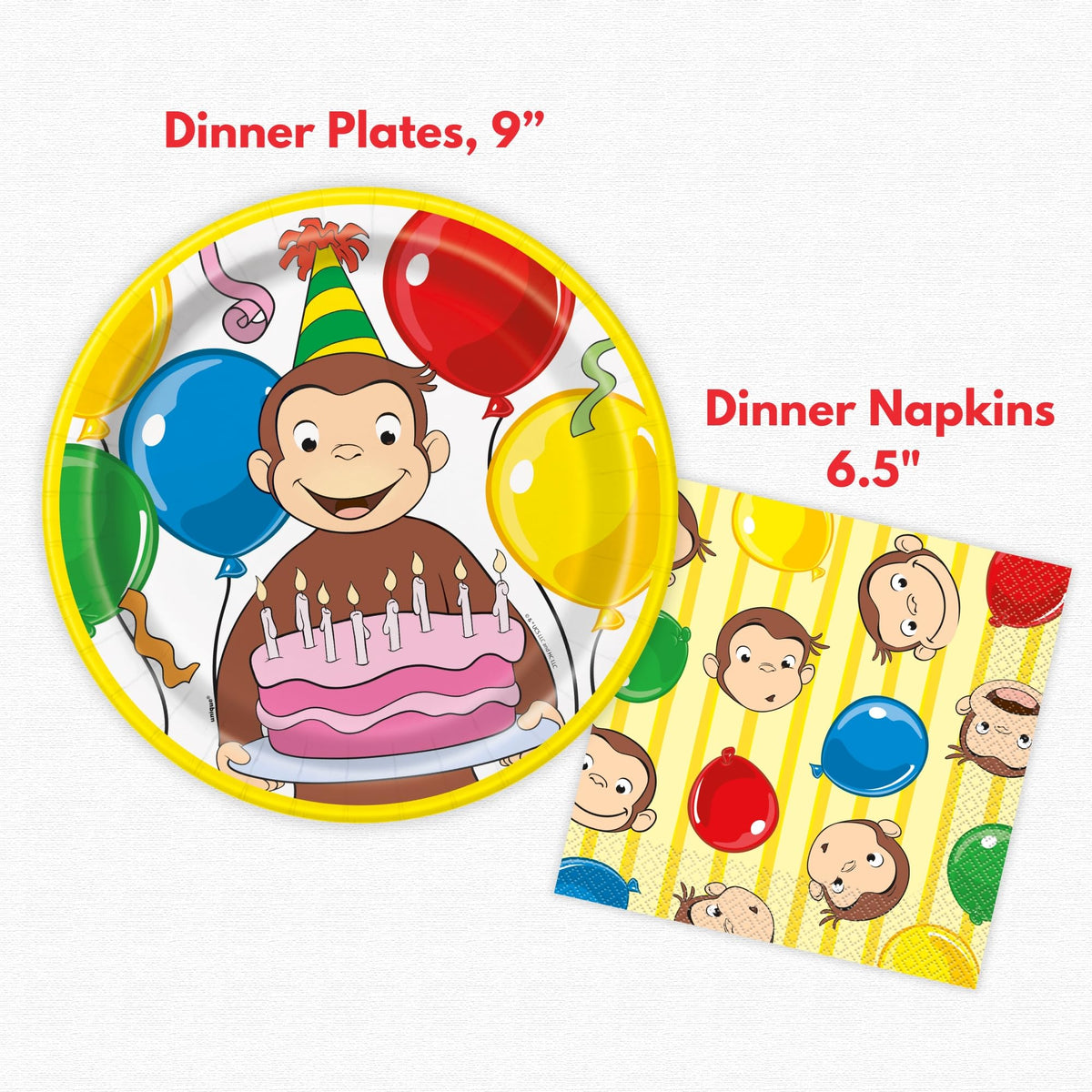 Unique Curious George banner sets the scene for party photos.