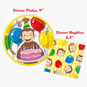 Unique Curious George banner sets the scene for party photos.