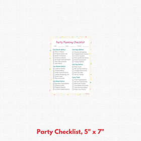 Unique Curious George checklist helps organize party essentials.