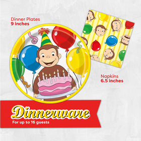 Unique Curious George 'It's My Birthday' sticker centers attention on the guest of honor.