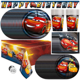 Unique Disney Cars banner for a 16 guest party with celebratory flair
