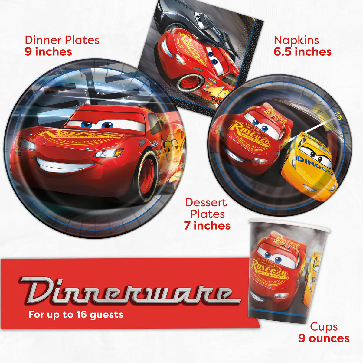 Unique Disney Cars 7 inch plates ideal for cupcakes and small treats