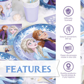 Unique Frozen It's My Birthday sticker adds playful finishing touch.