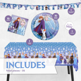 Unique Frozen tablecloth 54x84 protects surfaces with a magical backdrop.
