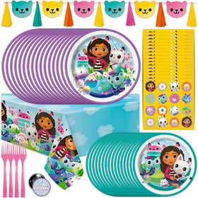 Unique Gabby Dollhouse banner highlights party decor and photo moments