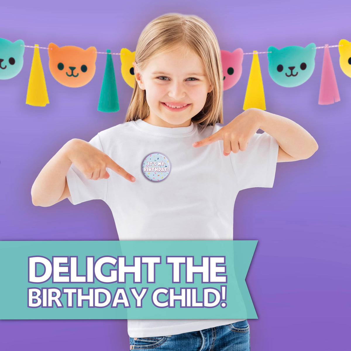 Unique Gabby Dollhouse 'It's My Birthday' button for the guest of honor