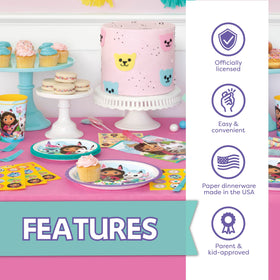 Unique Gabby Dollhouse 9-inch plates withstand servings with festive flair