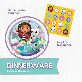 Unique Gabby Dollhouse 9-inch plates sturdy for pizza and cake.